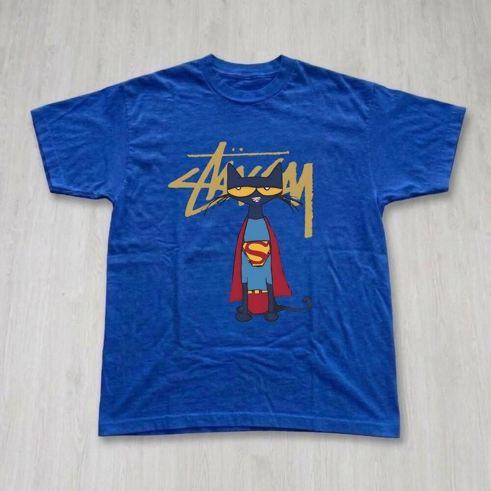 Stussy X Superman Blue Cotton T Shirt